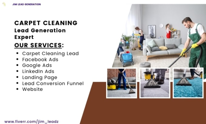 Gig Preview - Do carpet cleaning leads, carpet cleaning facebook ads, landing page and website