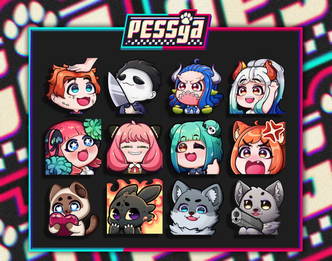 Gig Preview - Create and animate custom anime twitch and discord emotes