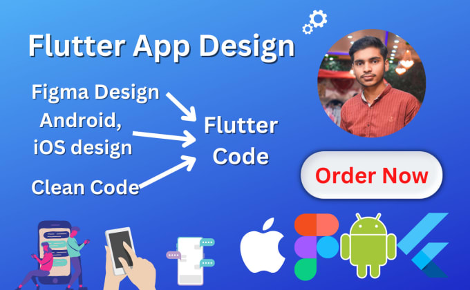 Gig Preview - Convert figma design to flutter code providing a clean code for your flutter app