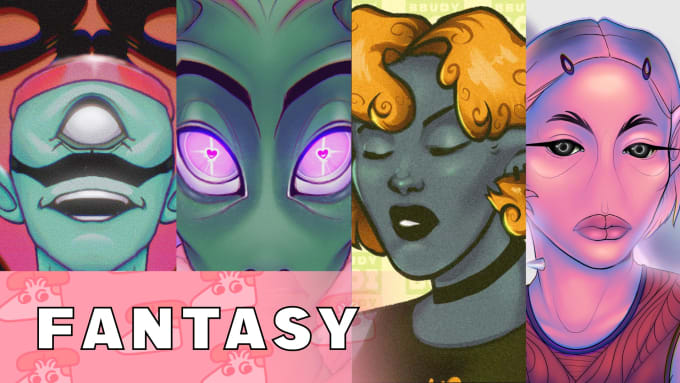 Gig Preview - Draw fantasy characters with popping visuals