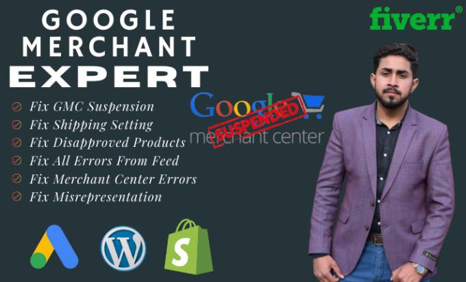 Gig Preview - Fix google merchant center suspension, misrepresentation, and gtin issues