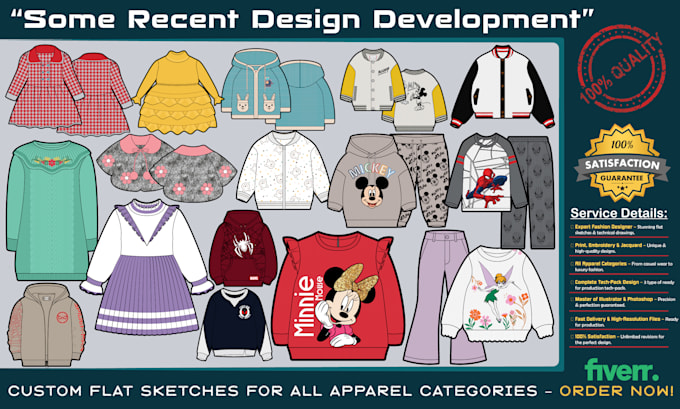 Gig Preview - Do any apparel sketches with ready to production tech pack