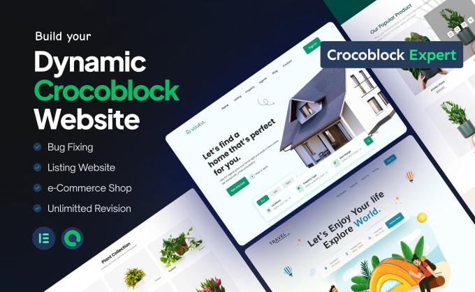 Bestseller - build dynamic wordpress website by crocoblock, jet engine and elementor pro