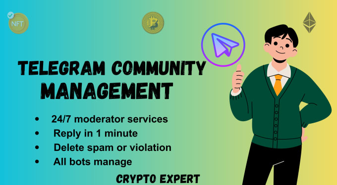 Gig Preview - Be your telegram community manager for any crypto project