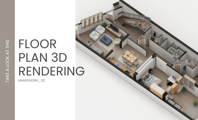 Gig Preview - Create 3d floor plan for real estate, marketing from 2d plan