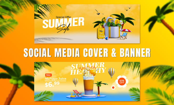 Gig Preview - Design facebook cover, linkedin header, youtube banner, pinterest banner twitter