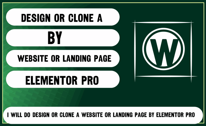 Gig Preview - Design or clone a website or landing page by elementor pro