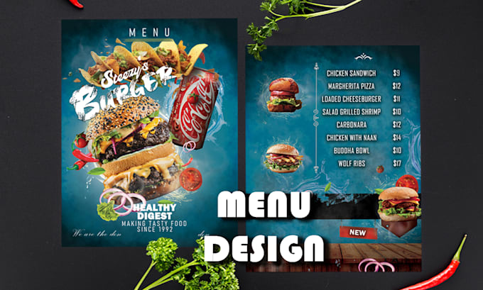 Gig Preview - Make professional food menu design restaurant flyer