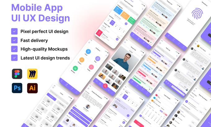 Gig Preview - Do your mobile app UI UX design using figma