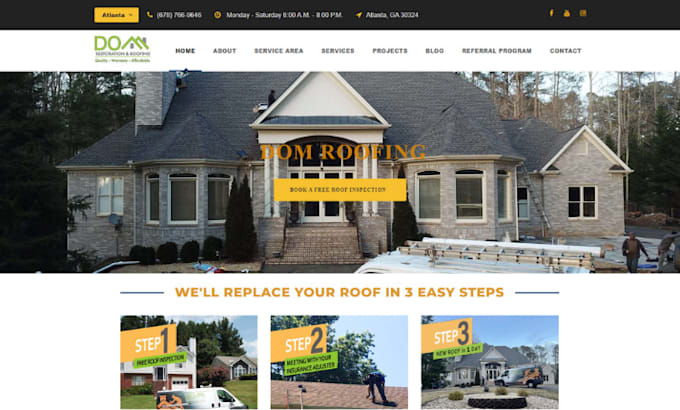 Gig Preview - Build roofing website construction website roofing website