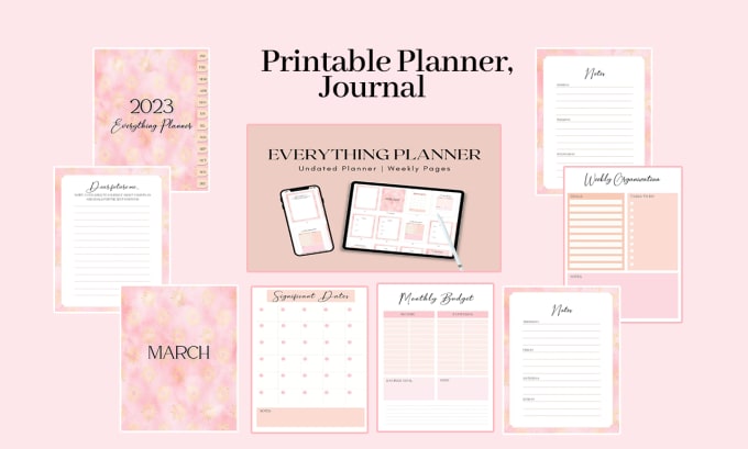 Gig Preview - Design custom editable planner and journal on canva