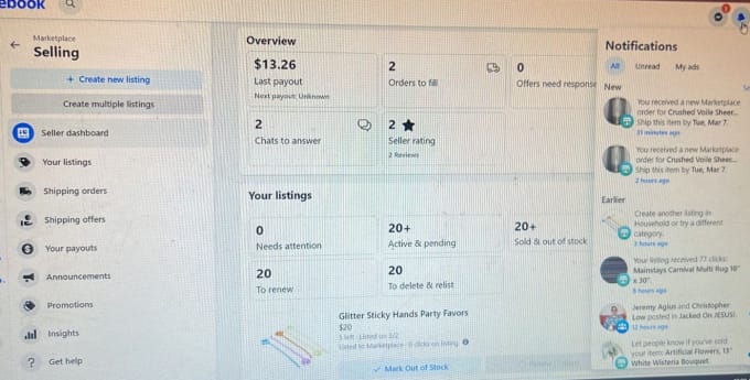 Gig Preview - Do facebook marketplace dropshipping for you