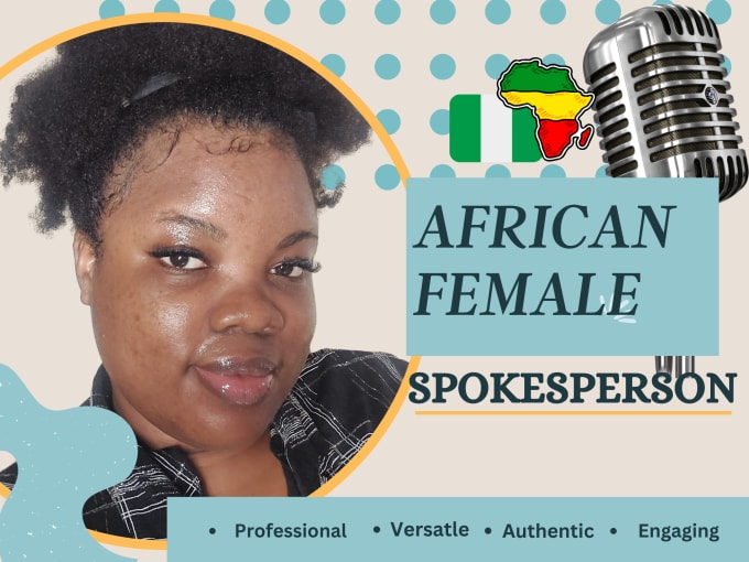 Gig Preview - Be your african nigerian female video spokesperson