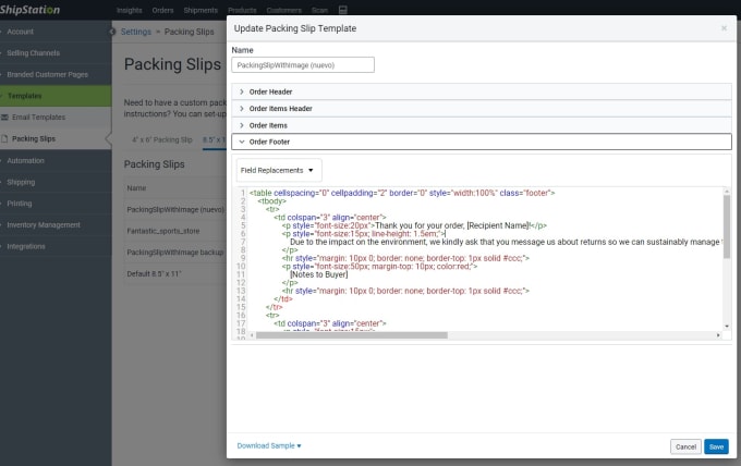 Bestseller - create a custom shipstation packing slip with HTML and CSS