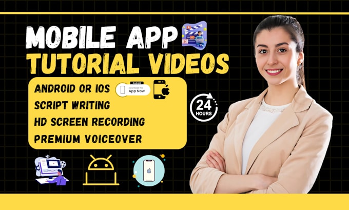 Gig Preview - Create screencast tutorial or explainer video for your andriod or ios mobile app