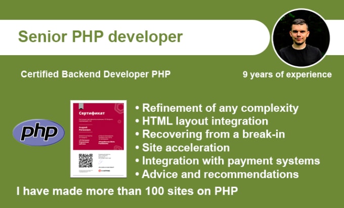 Gig Preview - Senior php backend developer