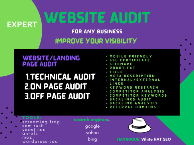 Gig Preview - Do expert SEO audit, improve your website visibility and performance