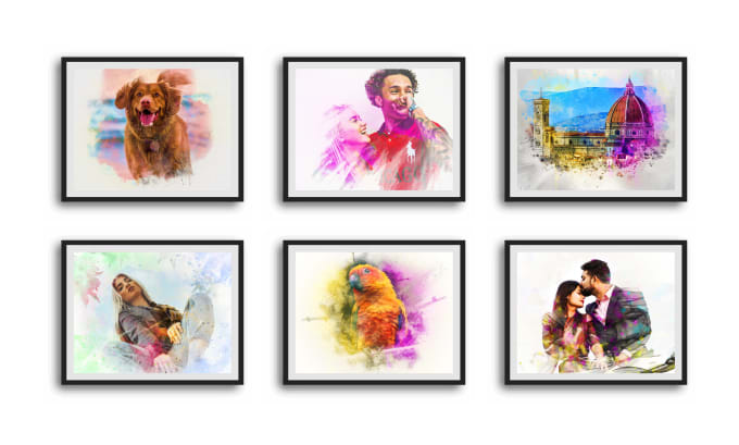 Gig Preview - Create an amazing  watercolor photo effect in photoshop