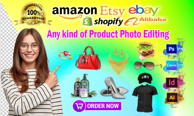 Gig Preview - Do product photo editing, product listing for amazon, shopify, ebay, etsy