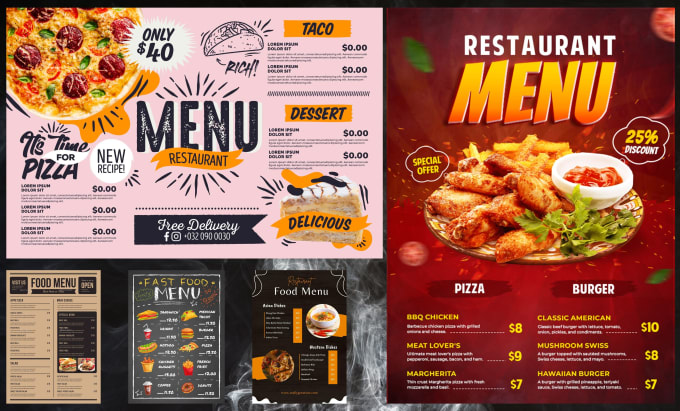 Gig Preview - Do professional restaurant menu design, food menu or digital menu