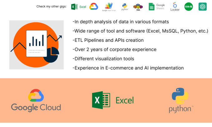 Gig Preview - Be your data, business analysis and visualization specialist