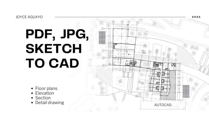 Gig Preview - Convert PDF jpg or sketch plans to autocad or dwg drawing