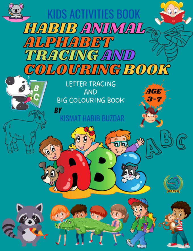 Gig Preview - Create kids coloring book cover kids activity book interior cover design for KDP