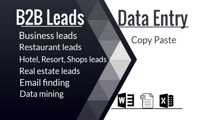 Gig Preview - Hunt real estate lead restaurant lead faster data entry business b2b lead genera