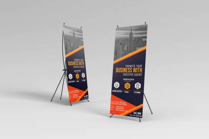 Gig Preview - Design roll up banner, pull up standee, retractable ads in 6 hours