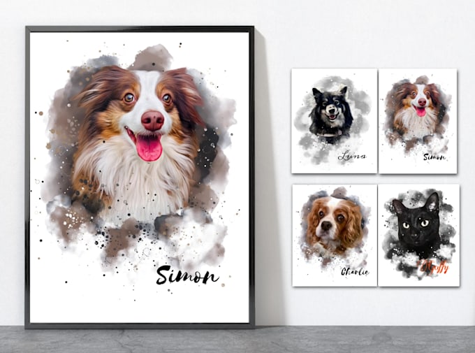 Gig Preview - Drew amazing watercolour portrait your pet