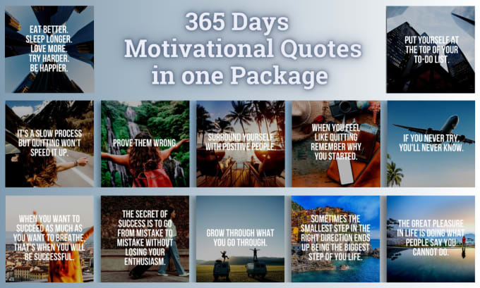 Gig Preview - Design 365 days of motivational quotes instagram posts