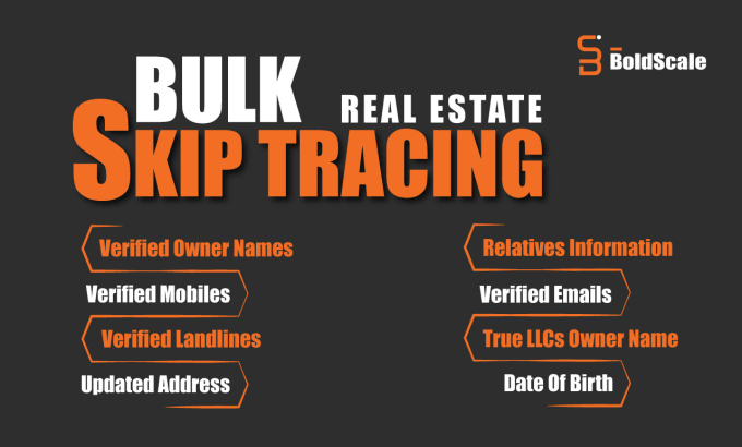 Gig Preview - Do bulk skip tracing for real estate lead generation and llc skip tracing