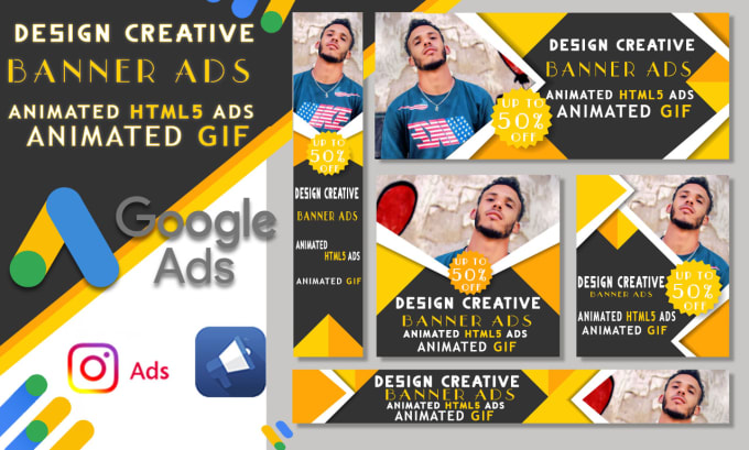 Gig Preview - Design creative banner ads, animated GIF,animated  HTML5 ads