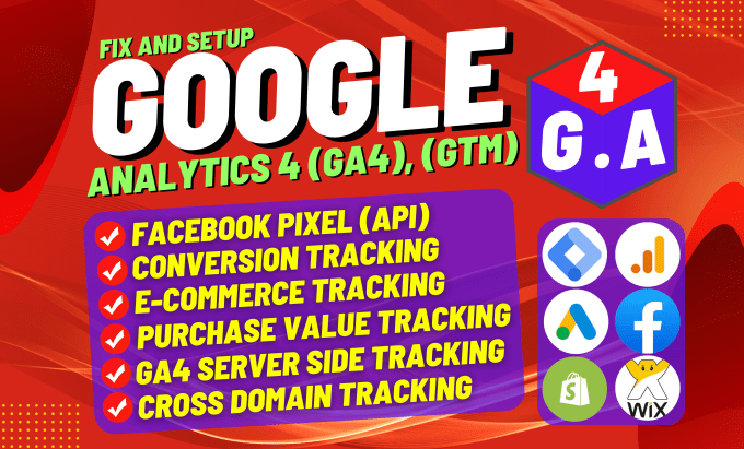 Gig Preview - Setup google analytics 4, ga4, enhance ecommerce tracking