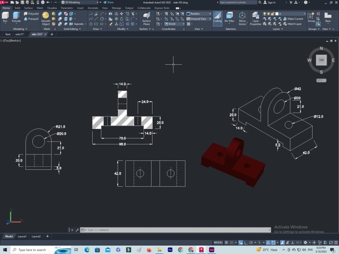 Gig Preview - Create autocad 2d mechanical drawing and 3d modeling