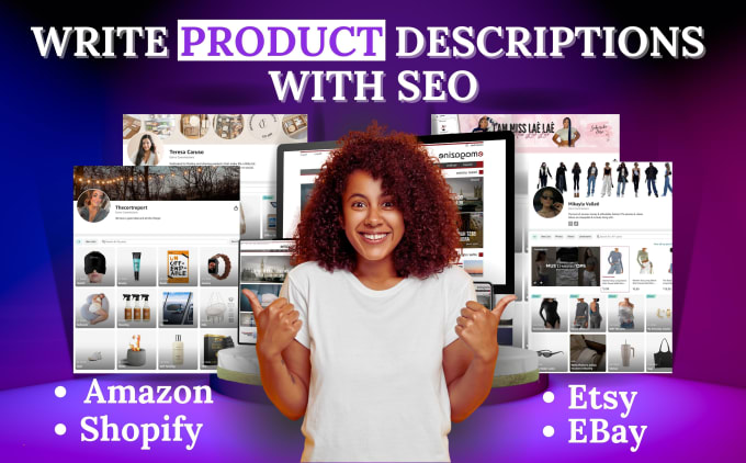 Gig Preview - Write amazon listing, shopify, etsy, or ebay product descriptions with SEO