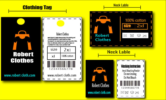 Gig Preview - Design clothing tags,neck tag,hang tag,shirt tag,lable  tag