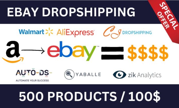 Gig Preview - Do amazon to ebay dropshipping, ebay product listing