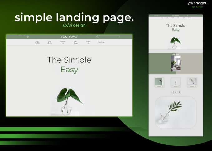 Gig Preview - Do minimalizm landing page ux and ui design