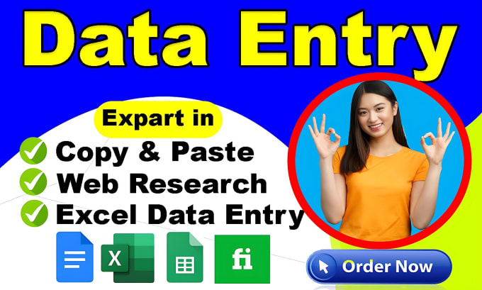 Gig Preview - Do data entry, typing, pdf to excel, research and copy past