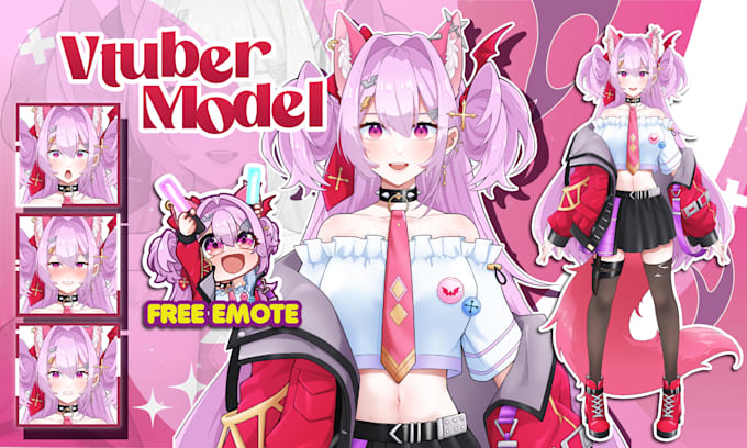 Gig Preview - Design vtuber model character in live2d with anime style