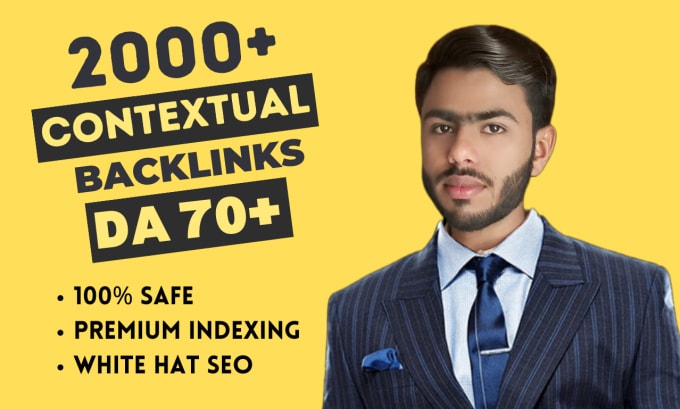 Gig Preview - Do high da contextual backlinks with white hat SEO