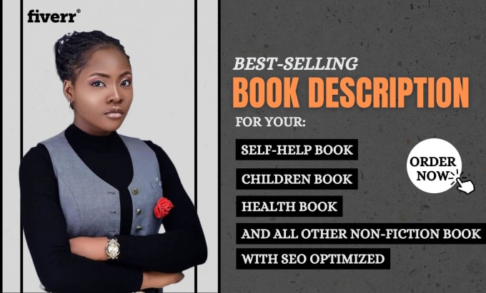 Gig Preview - Write you persuasive SEO optimized best selling book description