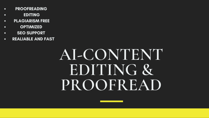 Gig Preview - Do ai content editing and proofreading