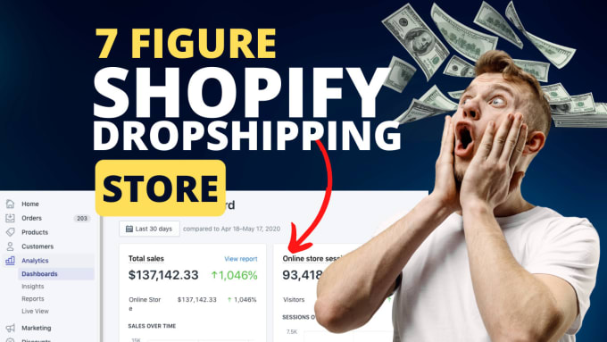 Gig Preview - Create a shopify store or website for dropshipping to generate passive income