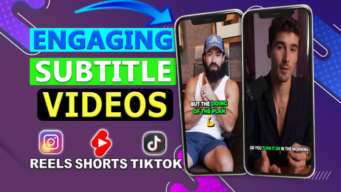 Gig Preview - Create instagram reels, shorts, and tiktok videos with engaging subtitle