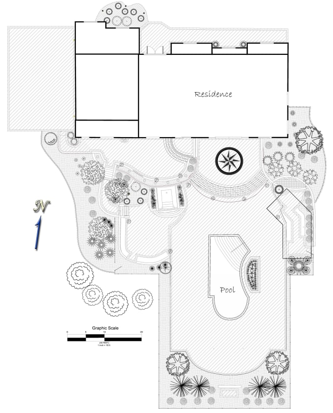 Gig Preview - Design layout 2d, landscape garden, backyard, pool