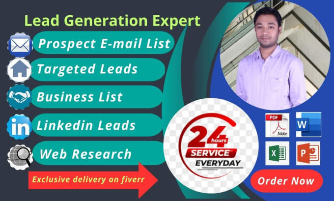 Gig Preview - Do any type of lead generation, web research and contact list building for you