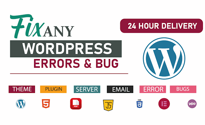 Gig Preview - Fix wordpress issues,fix wordpress error,fix wordpress bug within 24 hrs