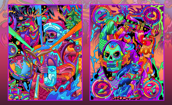 Gig Preview - Make amazing psychedelic illustration for music album cover